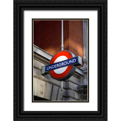 London Underground Black Ornate Wood Framed Art Print with Double Matting by Millet, Karyn