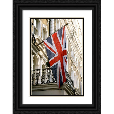 British Flag Black Ornate Wood Framed Art Print with Double Matting by Millet, Karyn