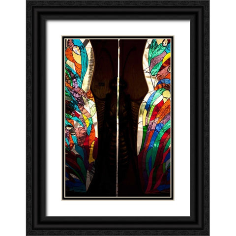 Stained Glass I Black Ornate Wood Framed Art Print with Double Matting by Millet, Karyn