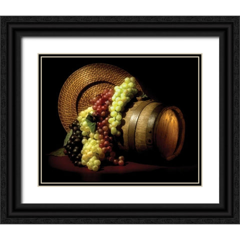 Wine Grapes Black Ornate Wood Framed Art Print with Double Matting by McNemar, C. Thomas