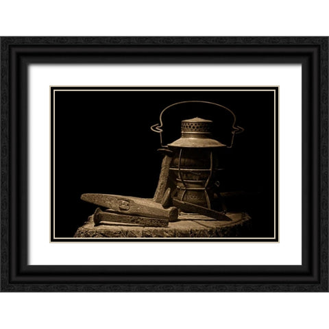 Working on the Railroad Black Ornate Wood Framed Art Print with Double Matting by McNemar, C. Thomas