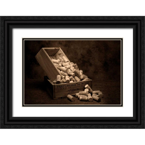 Wine Corks Still Life I Black Ornate Wood Framed Art Print with Double Matting by McNemar, C. Thomas