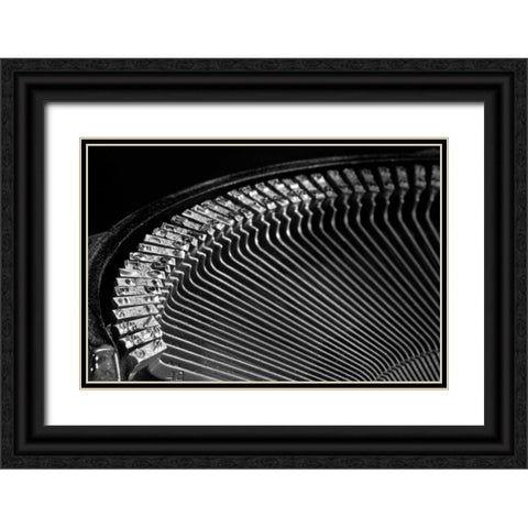 Typewriter Keys II Black Ornate Wood Framed Art Print with Double Matting by McNemar, C. Thomas