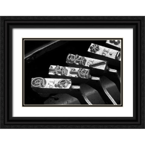 Typewriter Symbols Black Ornate Wood Framed Art Print with Double Matting by McNemar, C. Thomas