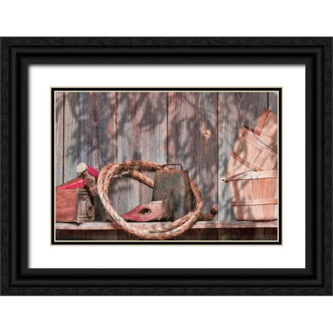 Out in the Barn IV Black Ornate Wood Framed Art Print with Double Matting by McNemar, C. Thomas
