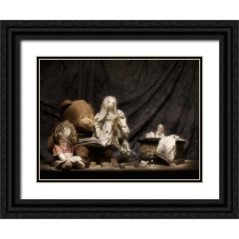 Story Time Black Ornate Wood Framed Art Print with Double Matting by McNemar, C. Thomas