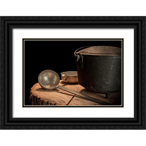 Dutch Oven and Ladle Black Ornate Wood Framed Art Print with Double Matting by McNemar, C. Thomas