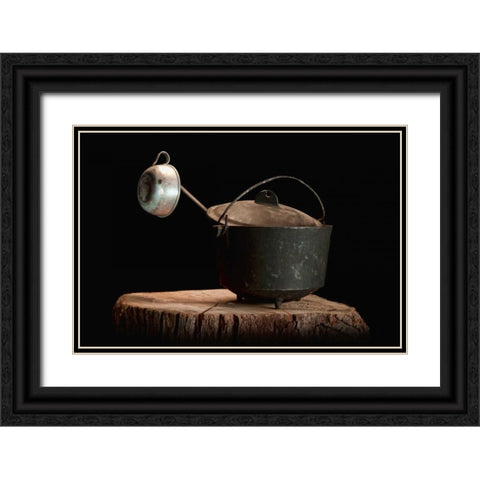 Dutch Oven with Cup Black Ornate Wood Framed Art Print with Double Matting by McNemar, C. Thomas