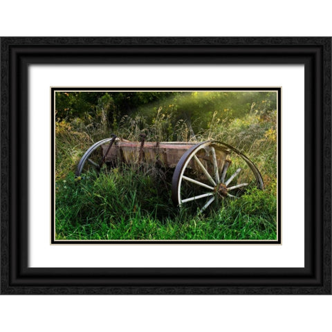 Abandoned Farm Equipment Black Ornate Wood Framed Art Print with Double Matting by McNemar, C. Thomas