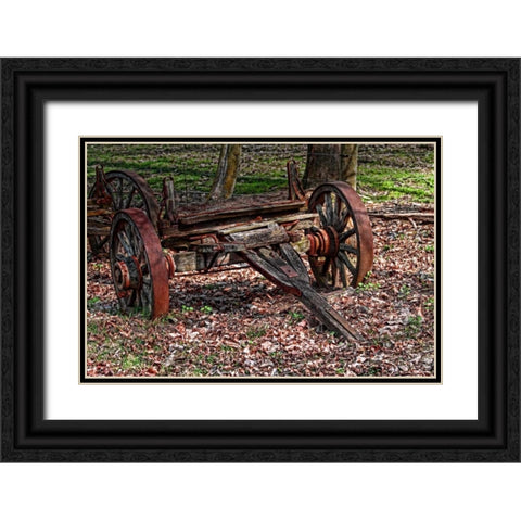 Abandoned Wagon Black Ornate Wood Framed Art Print with Double Matting by McNemar, C. Thomas