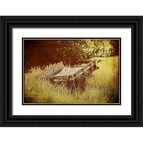 Country Wagon Black Ornate Wood Framed Art Print with Double Matting by McNemar, C. Thomas