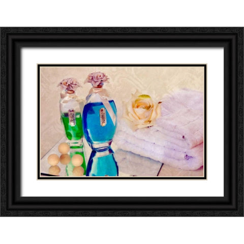 Bath Accessories I Black Ornate Wood Framed Art Print with Double Matting by McNemar, C. Thomas