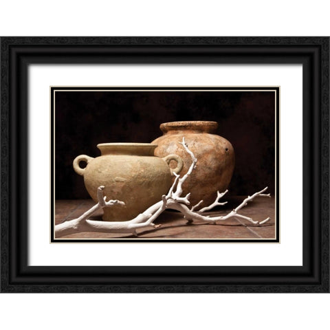 Pottery with Branch I Black Ornate Wood Framed Art Print with Double Matting by McNemar, C. Thomas