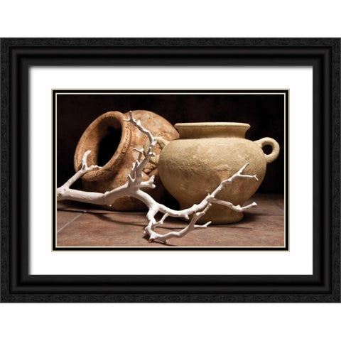 Pottery with Branch II Black Ornate Wood Framed Art Print with Double Matting by McNemar, C. Thomas
