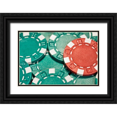 Poker Chips I Black Ornate Wood Framed Art Print with Double Matting by McNemar, C. Thomas