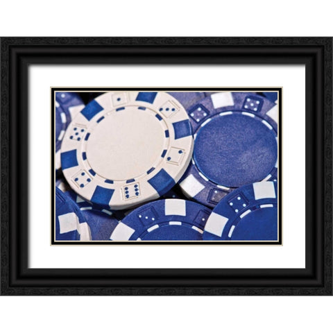 Poker Chips II Black Ornate Wood Framed Art Print with Double Matting by McNemar, C. Thomas
