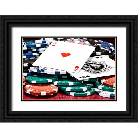 Poker Hand I Black Ornate Wood Framed Art Print with Double Matting by McNemar, C. Thomas