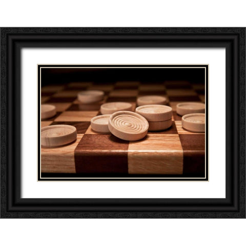 Checkers II Black Ornate Wood Framed Art Print with Double Matting by McNemar, C. Thomas