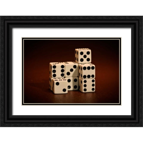 Dice Cubes III Black Ornate Wood Framed Art Print with Double Matting by McNemar, C. Thomas