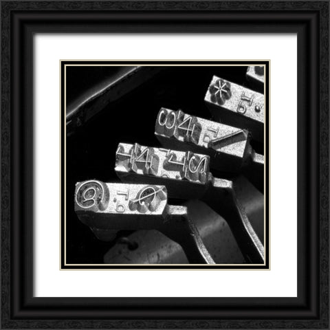 Typewriter Symbols Sq Black Ornate Wood Framed Art Print with Double Matting by McNemar, C. Thomas