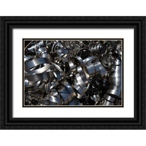 Metal Coils II Black Ornate Wood Framed Art Print with Double Matting by Moore, Brian