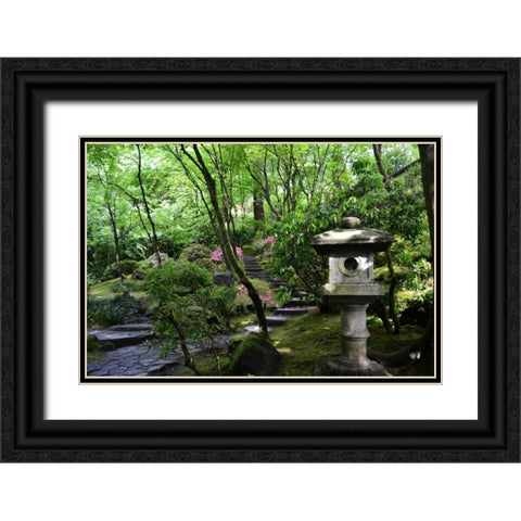 In the Garden II Black Ornate Wood Framed Art Print with Double Matting by Moore, Brian