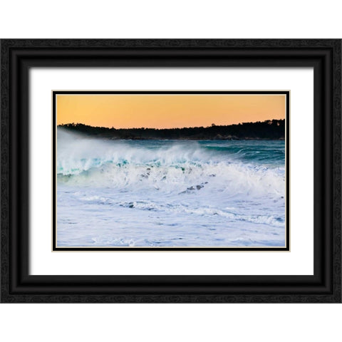 Carmel Waves I Black Ornate Wood Framed Art Print with Double Matting by Peterson, Lee