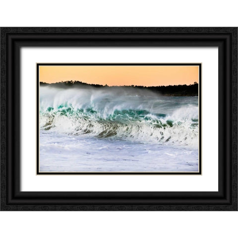 Carmel Waves II Black Ornate Wood Framed Art Print with Double Matting by Peterson, Lee