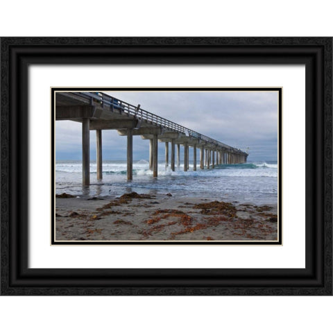 Scripps Pier II Black Ornate Wood Framed Art Print with Double Matting by Peterson, Lee