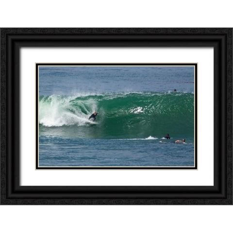 Surfing VIII Black Ornate Wood Framed Art Print with Double Matting by Peterson, Lee