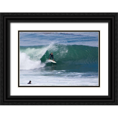 Surfing IX Black Ornate Wood Framed Art Print with Double Matting by Peterson, Lee