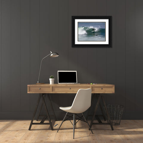 Surfing X Black Ornate Wood Framed Art Print with Double Matting by Peterson, Lee