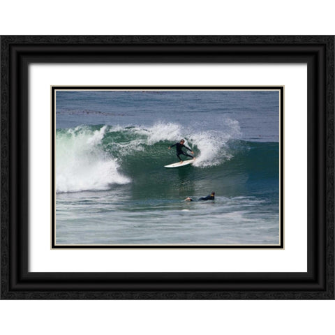 Surfing X Black Ornate Wood Framed Art Print with Double Matting by Peterson, Lee
