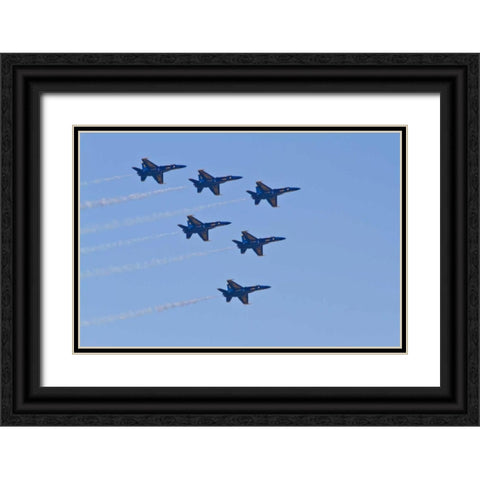 Air Show IV Black Ornate Wood Framed Art Print with Double Matting by Peterson, Lee