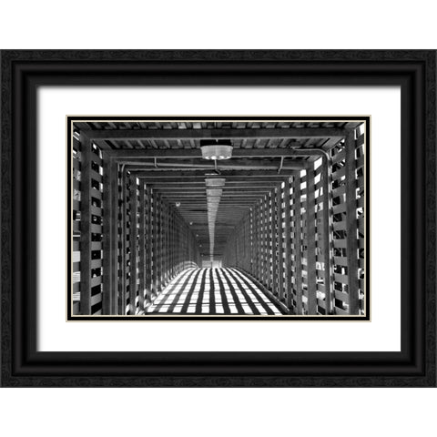 Freight Bridge II Black Ornate Wood Framed Art Print with Double Matting by Putman, Tammy
