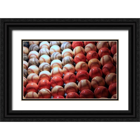 Americas Pastime I Black Ornate Wood Framed Art Print with Double Matting by Putman, Tammy