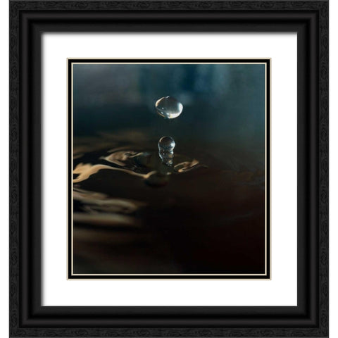 Blue Drop I Black Ornate Wood Framed Art Print with Double Matting by Putman, Tammy