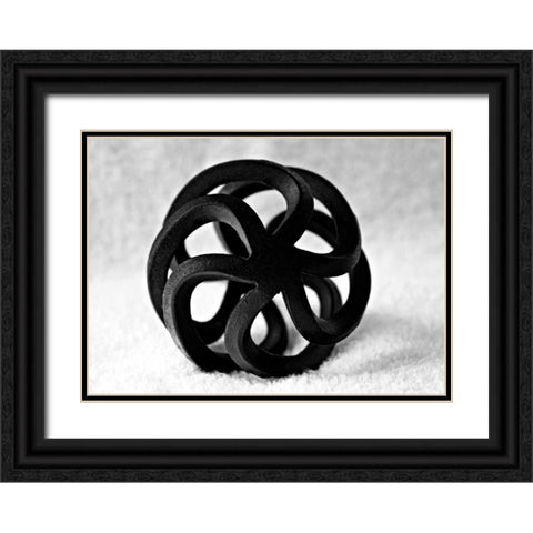 Curls Black Ornate Wood Framed Art Print with Double Matting by Putman, Tammy