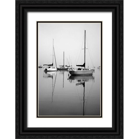 Red Sailboat I Black Ornate Wood Framed Art Print with Double Matting by Putman, Tammy