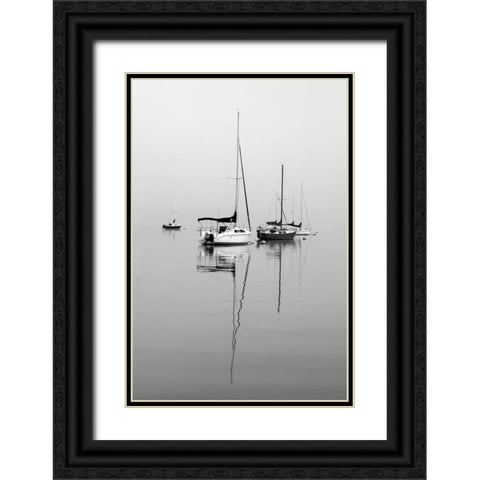 Red Sailboat II Black Ornate Wood Framed Art Print with Double Matting by Putman, Tammy