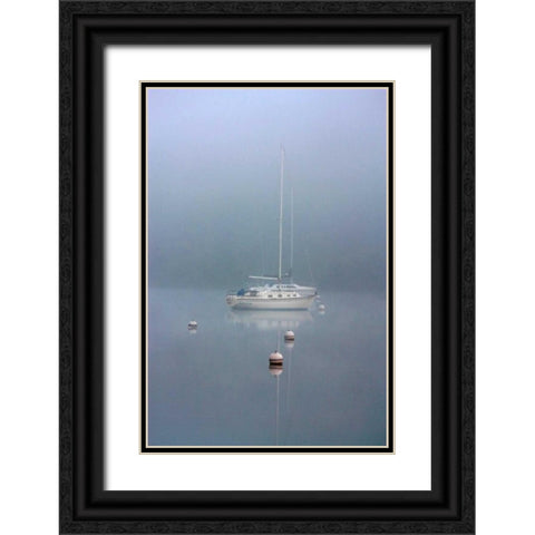 Foggy Morning Black Ornate Wood Framed Art Print with Double Matting by Putman, Tammy