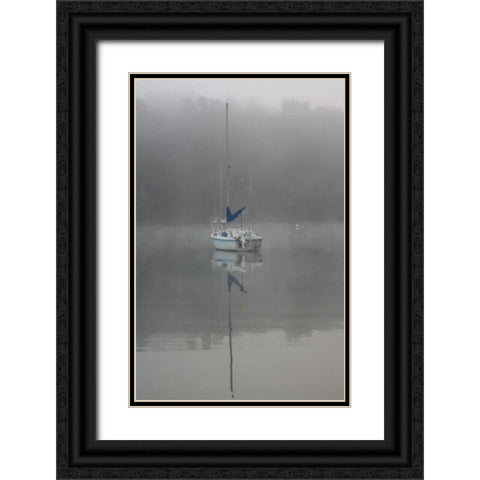 Blue Sail Black Ornate Wood Framed Art Print with Double Matting by Putman, Tammy
