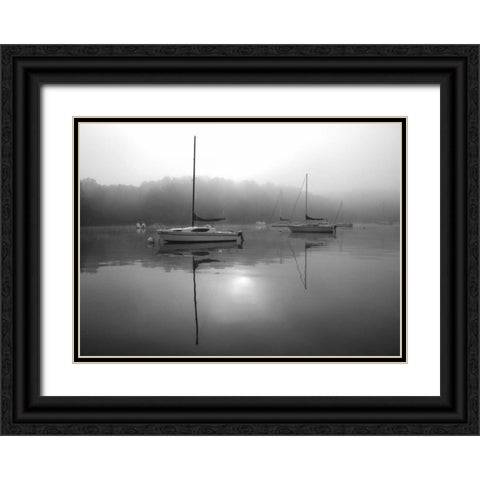 Red Sail Black Ornate Wood Framed Art Print with Double Matting by Putman, Tammy