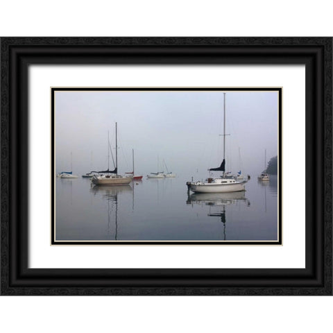 Across the Lake Black Ornate Wood Framed Art Print with Double Matting by Putman, Tammy