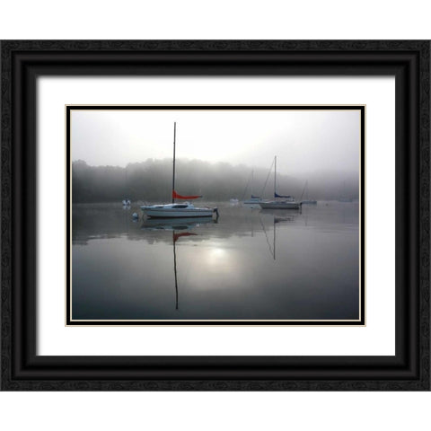 Red Sail Black Ornate Wood Framed Art Print with Double Matting by Putman, Tammy