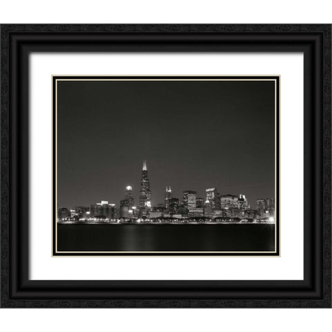 Downtown Chicago I Black Ornate Wood Framed Art Print with Double Matting by Stefko, Bob