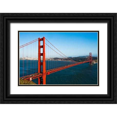 Golden Gate I Black Ornate Wood Framed Art Print with Double Matting by Stefko, Bob