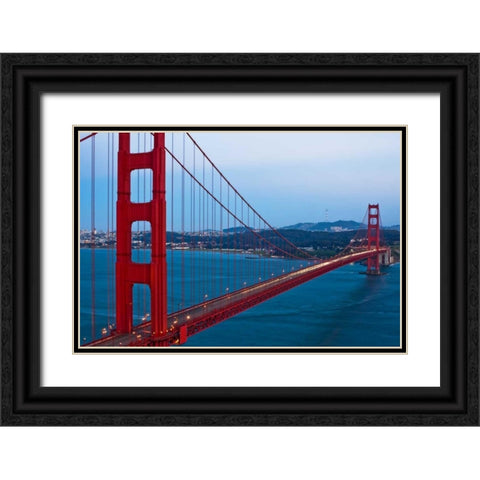 Golden Gate II Black Ornate Wood Framed Art Print with Double Matting by Stefko, Bob