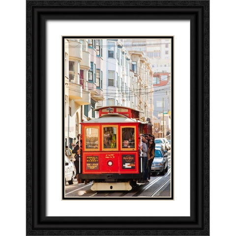 Riding the Trolley II Black Ornate Wood Framed Art Print with Double Matting by Stefko, Bob
