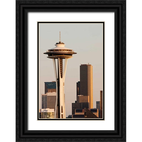 Space Needle III Black Ornate Wood Framed Art Print with Double Matting by Stefko, Bob